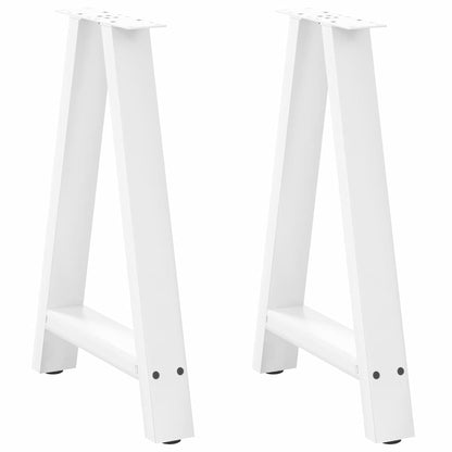 Gambe Tavolino da Caffè a A 2pz Bianco 50x(72-73) cm Acciaio