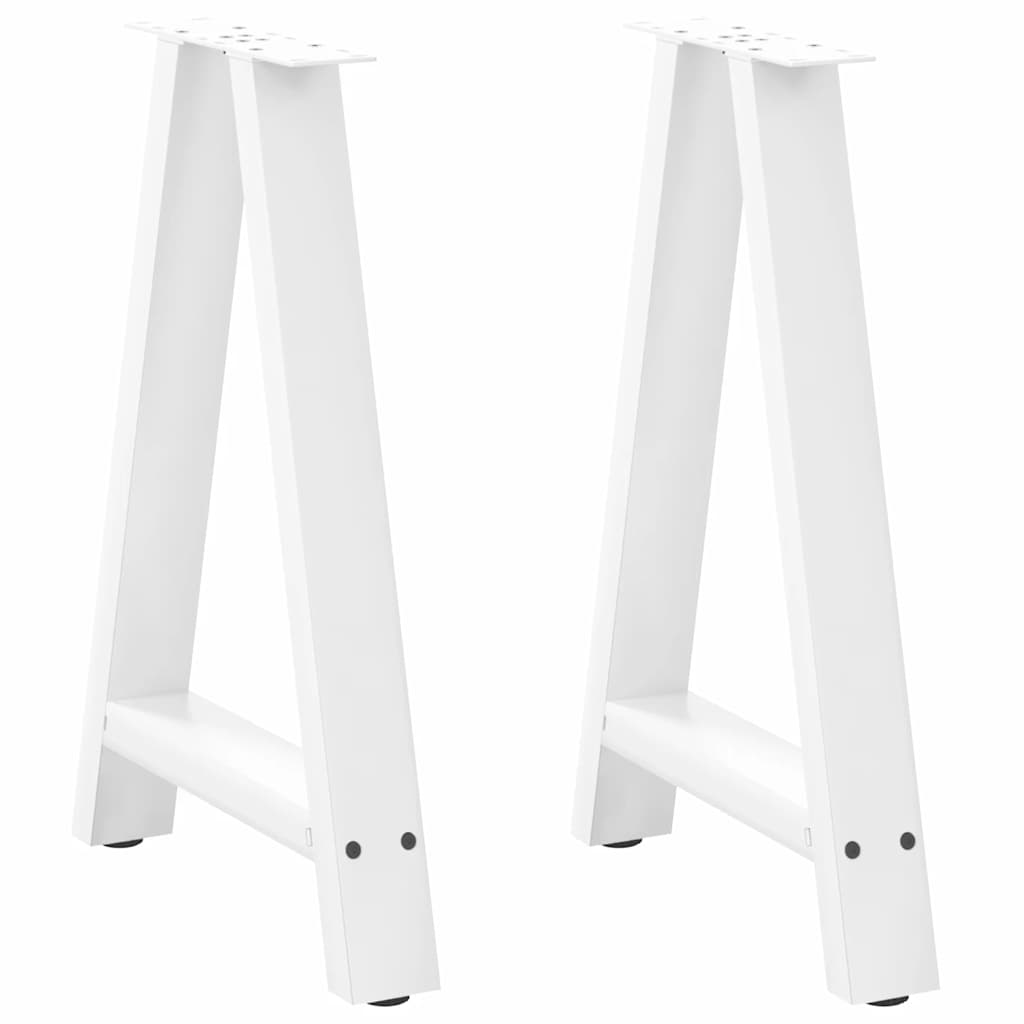 Gambe Tavolino da Caffè a A 2 pz Bianco 60x(72-73) cm Acciaio