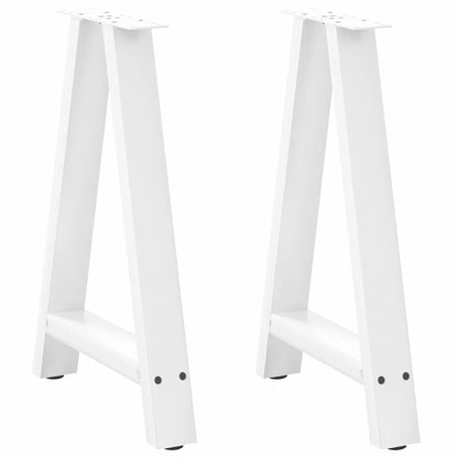 Gambe Tavolino da Caffè a A 2 pz Bianco 60x(72-73) cm Acciaio