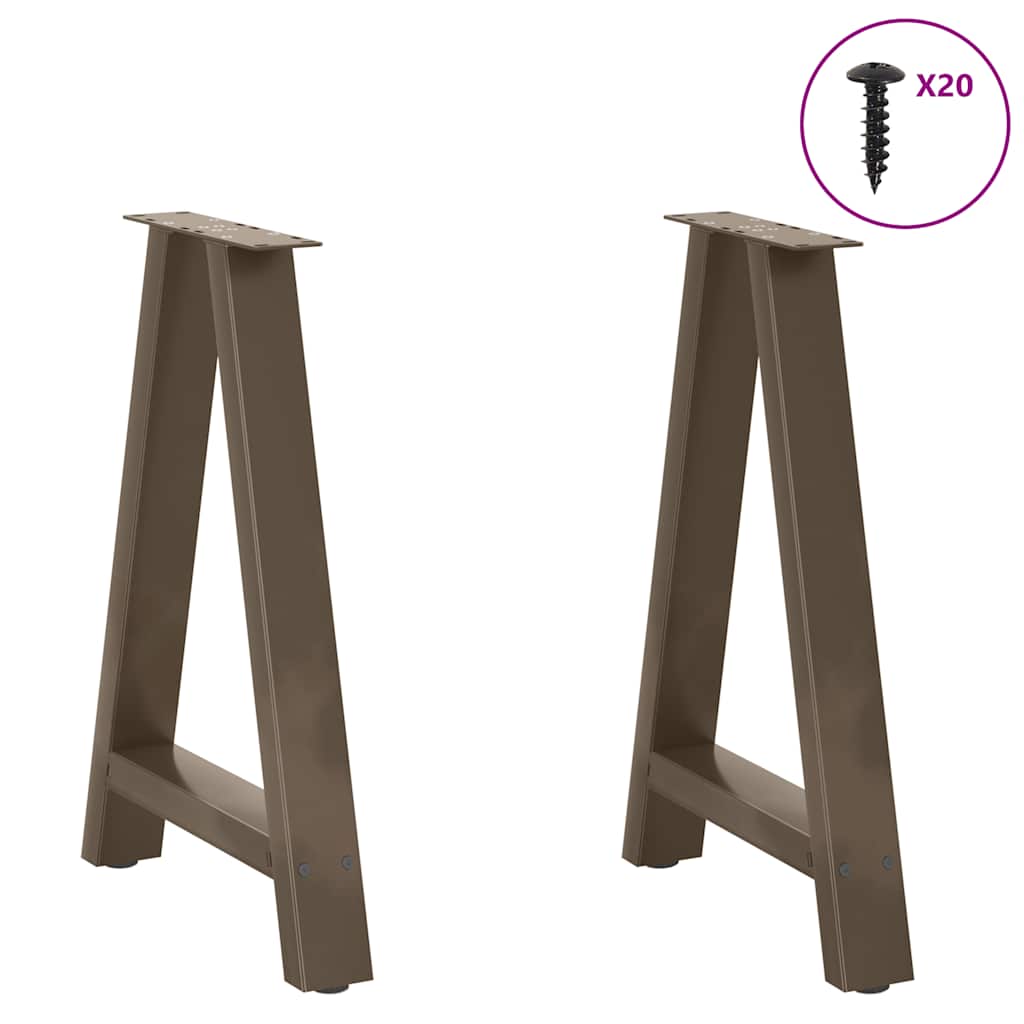 Gambe per tavolo da pranzo a forma di A 2 pz 60x(72-73) cm in acciaio - homemem39