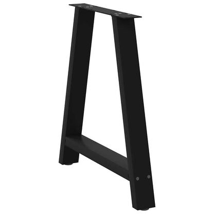 Gambe Tavolino da Caffè a A 2 pz Nero 70x(72-73) cm in Acciaio