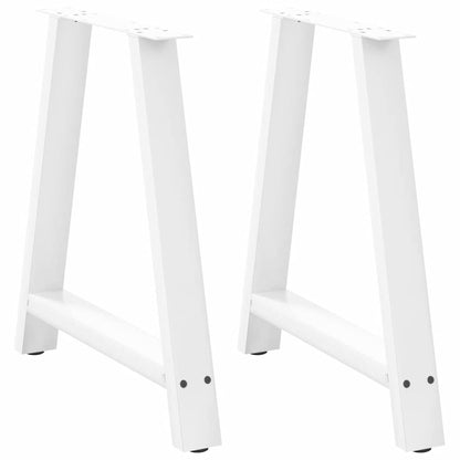 Gambe Tavolino da Caffè a A 2 pz Bianco 70x(72-73) cm Acciaio