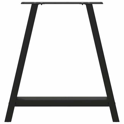 Gambe Tavolo Pranzo a Forma di A 2 pz Nero 80x(72-73)cm Acciaio