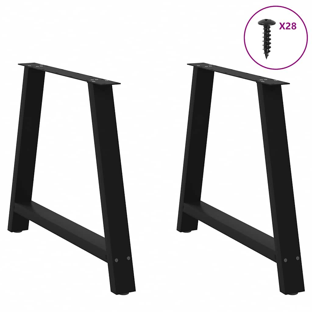 Gambe Tavolino da Caffè a A 2 pz Nero 90x(72-73) cm in Acciaio