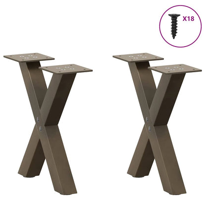 Gambe per Tavolino da Caffè forma X 2 pz Naturale 30x(30-31) cm