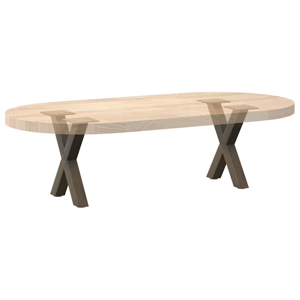 Gambe per Tavolino da Caffè forma X 2 pz Naturale 37x(30-31) cm