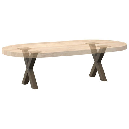 Gambe per Tavolino da Caffè forma X 2 pz Naturale 37x(30-31) cm