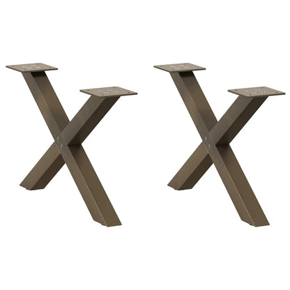Gambe per Tavolino da Caffè forma X 2 pz Naturale 50x(30-31) cm