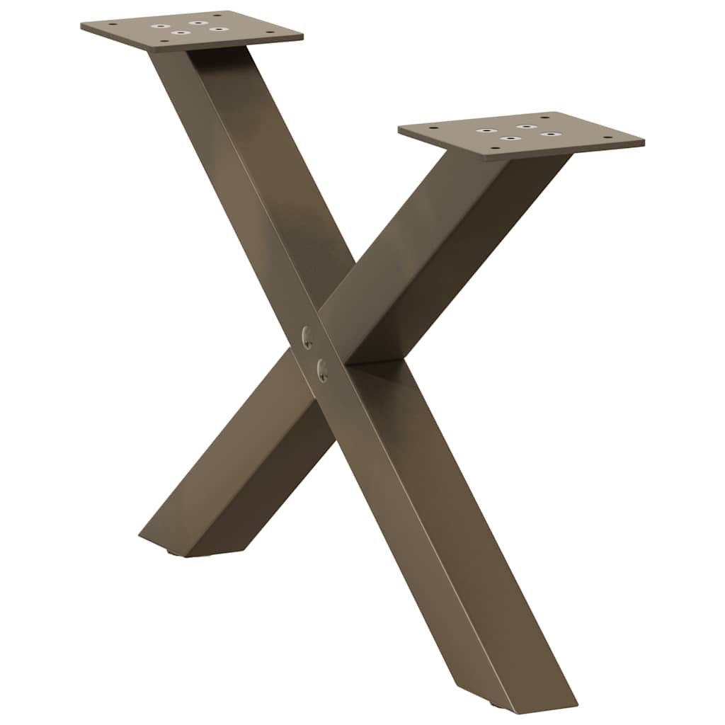 Gambe per Tavolino da Caffè forma X 2 pz Naturale 50x(30-31) cm