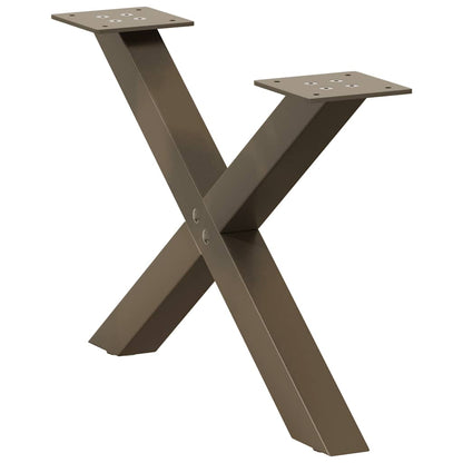 Gambe per Tavolino da Caffè forma X 2 pz Naturale 50x(30-31) cm