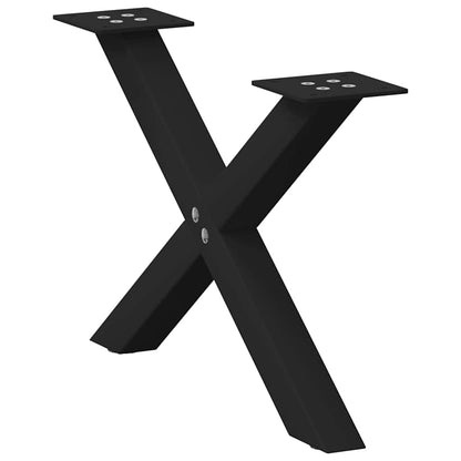 Gambe per Tavolino da Caffè a Forma di X 2 pz Nere 60x(30-31)cm