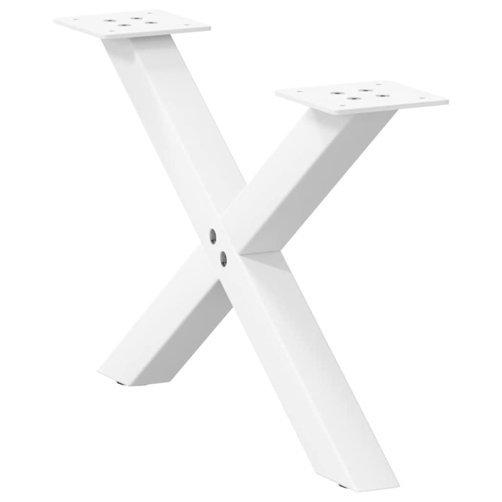 Gambe per Tavolino da Caffè forma X 2 pz Bianche 60x(30-31) cm