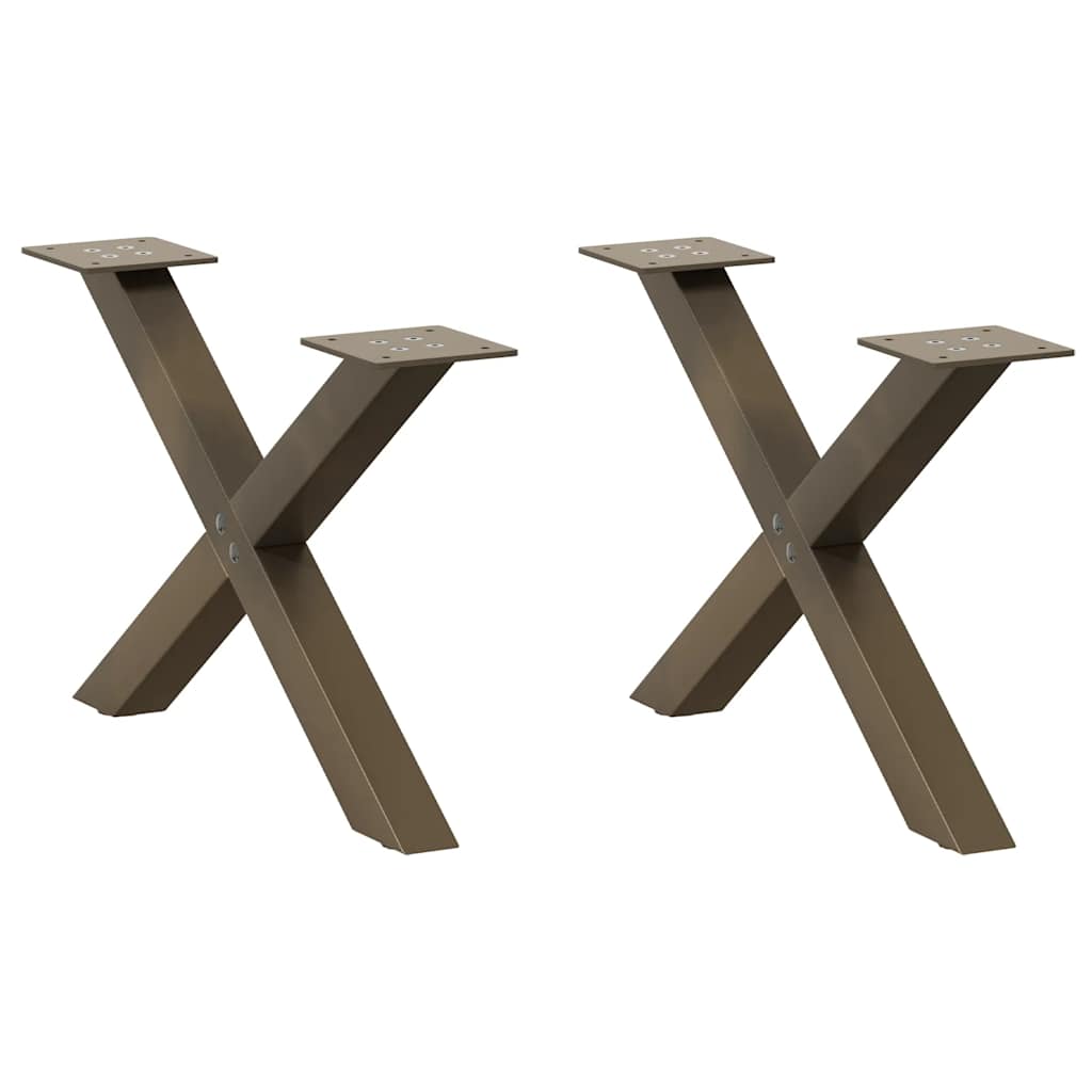 Gambe per Tavolino da Caffè forma X 2 pz Naturale 60x(30-31) cm