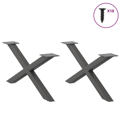 Gambe per Tavolino da Caffè forma X 2 pz 70x(30-31)cm