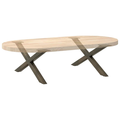 Gambe per Tavolino da Caffè forma X 2 pz Naturale 70x(30-31) cm
