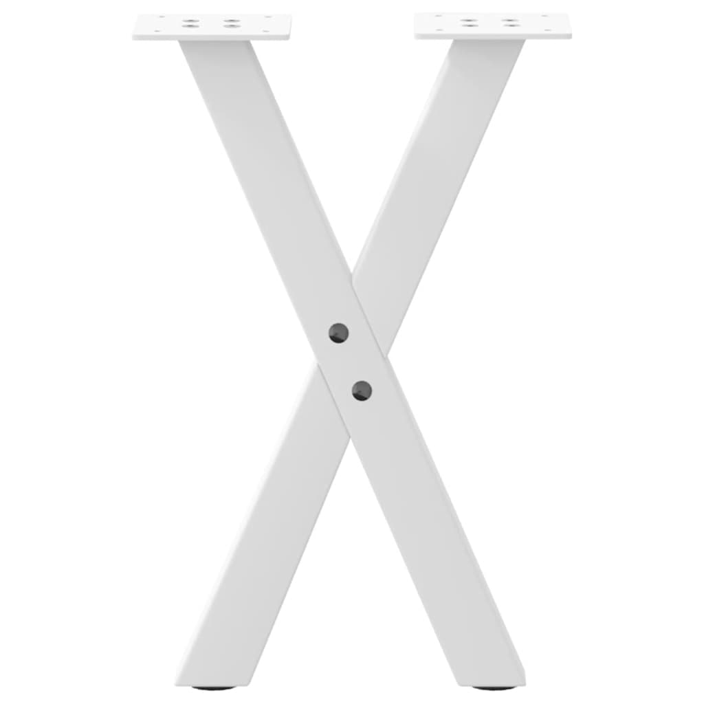 Gambe per Tavolino da Caffè forma X 2 pz Bianche 28x(42-43) cm