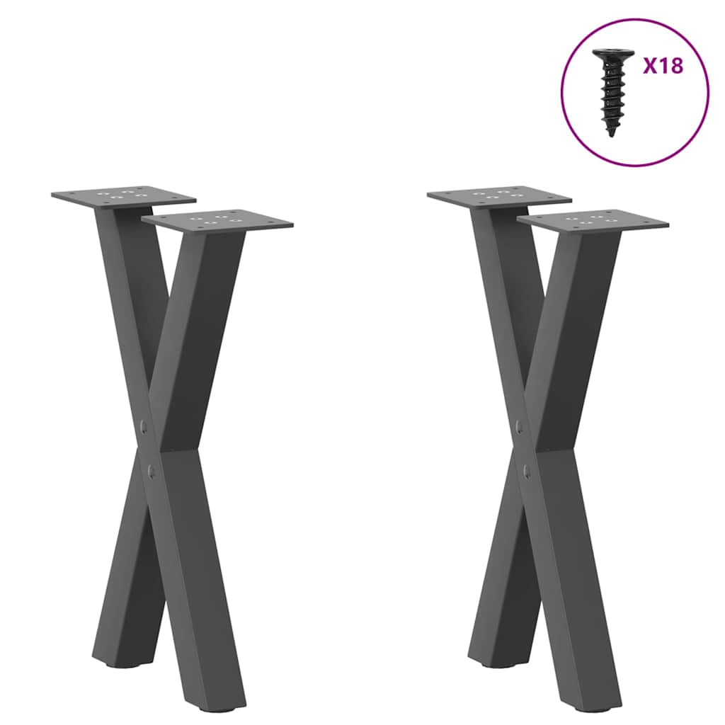 Gambe per Tavolino da Caffè forma X 2 pz 60x(42-43)