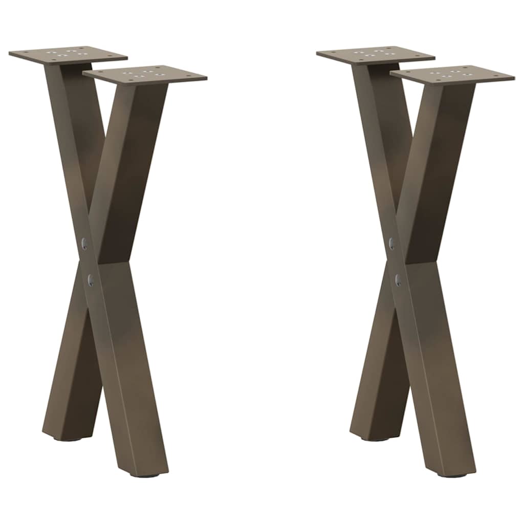 Gambe per Tavolino da Caffè forma X 2 pz Naturale 28x(42-43) cm