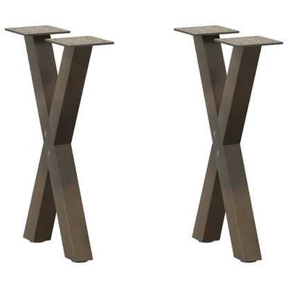 Gambe per Tavolino da Caffè forma X 2 pz Naturale 28x(42-43) cm