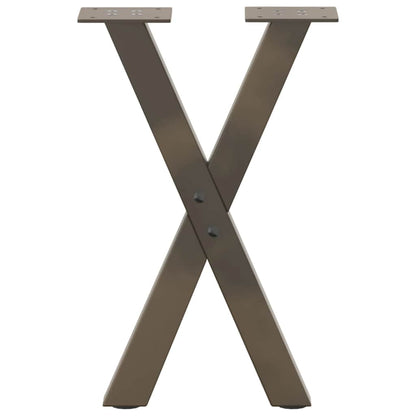 Gambe per Tavolino da Caffè forma X 2 pz Naturale 28x(42-43) cm