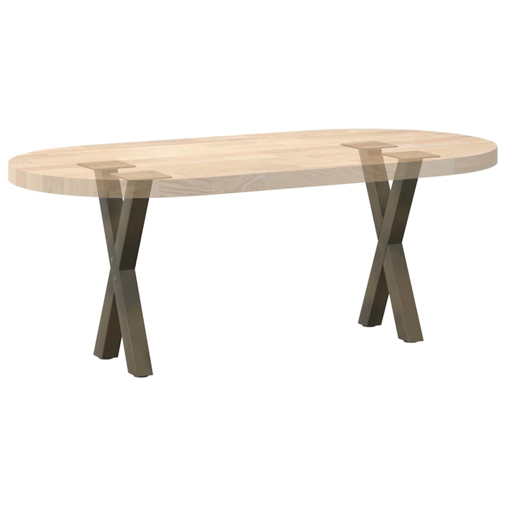Gambe per Tavolino da Caffè forma X 2 pz Naturale 28x(42-43) cm