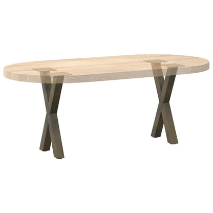Gambe per Tavolino da Caffè forma X 2 pz Naturale 28x(42-43) cm