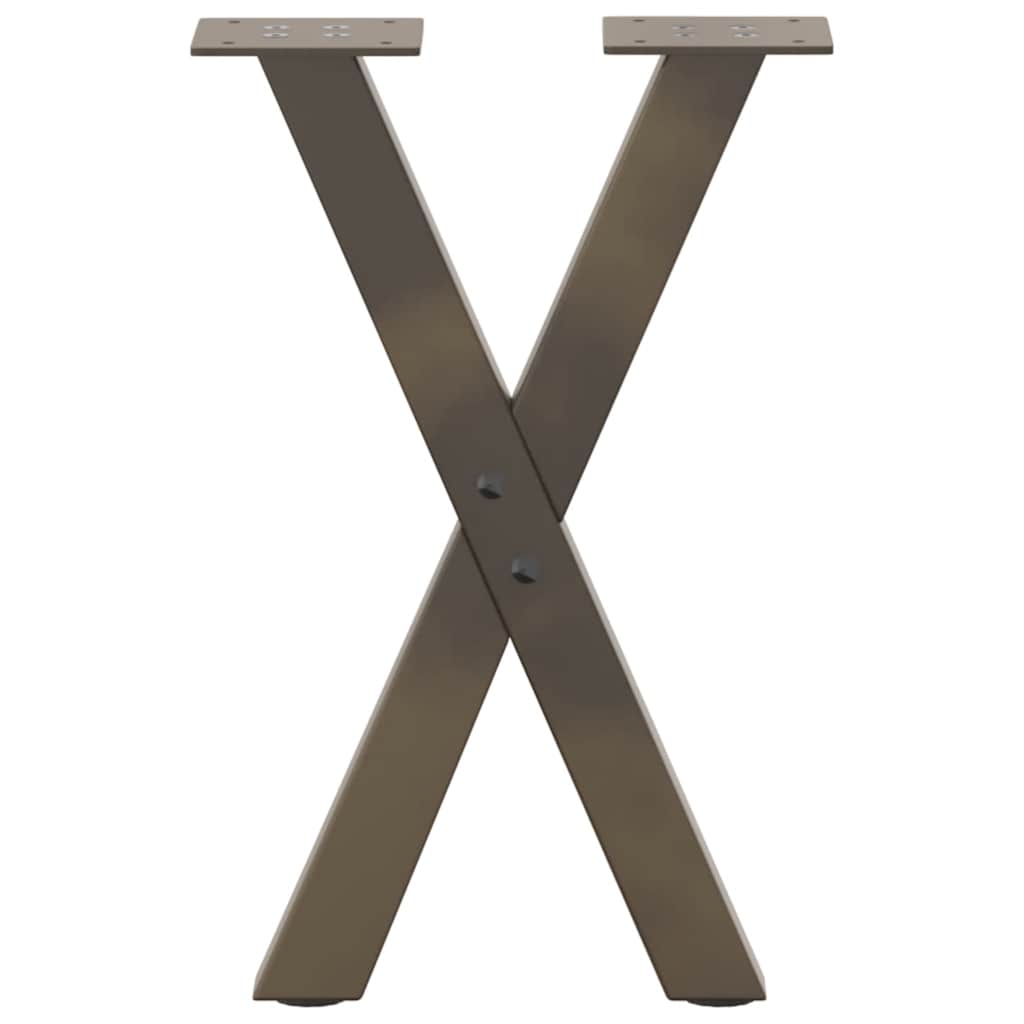 Gambe per Tavolino da Caffè forma X 2 pz Naturale 38x(42-43) cm