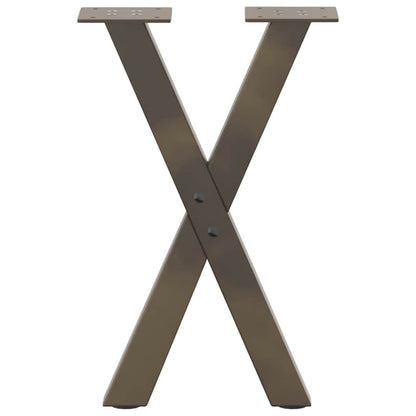 Gambe per Tavolino da Caffè forma X 2 pz Naturale 38x(42-43) cm