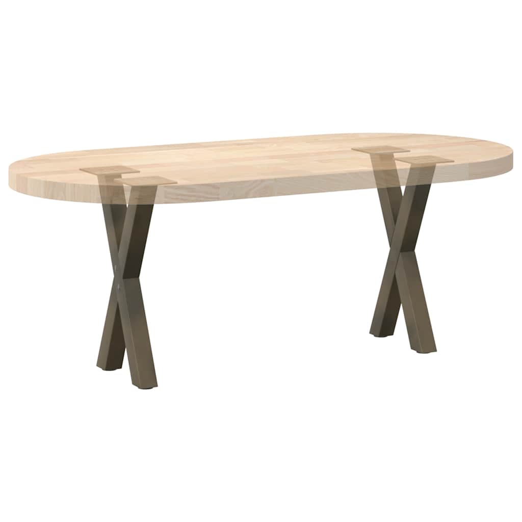 Gambe per Tavolino da Caffè forma X 2 pz Naturale 38x(42-43) cm