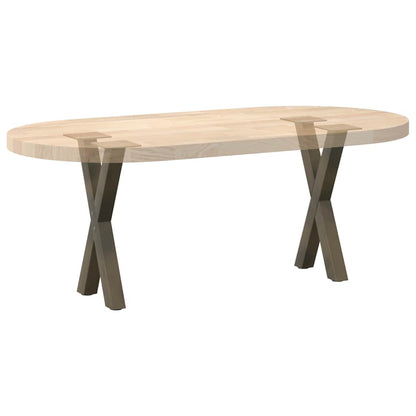 Gambe per Tavolino da Caffè forma X 2 pz Naturale 38x(42-43) cm