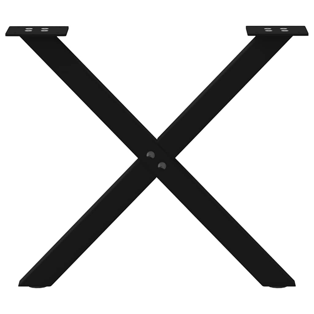 Gambe per Tavolino da Caffè a Forma di X 2 pz Nere 50x(42-43)cm