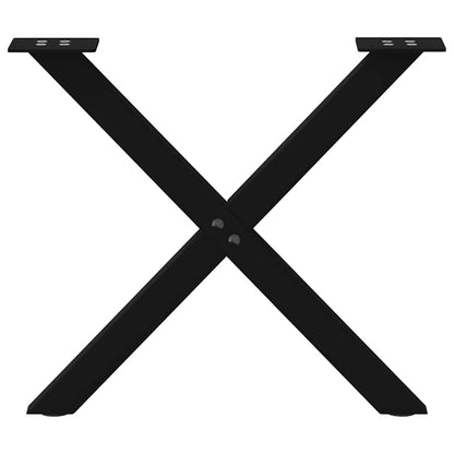Gambe per Tavolino da Caffè a Forma di X 2 pz Nere 50x(42-43)cm