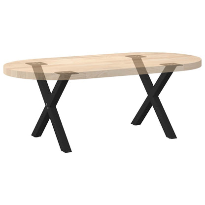 Gambe per Tavolino da Caffè a Forma di X 2 pz Nere 50x(42-43)cm
