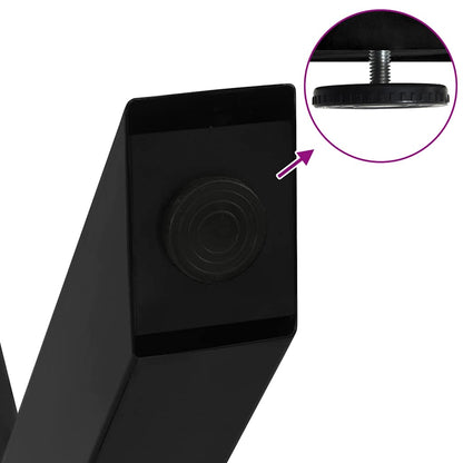Gambe per Tavolino da Caffè a Forma di X 2 pz Nere 50x(42-43)cm