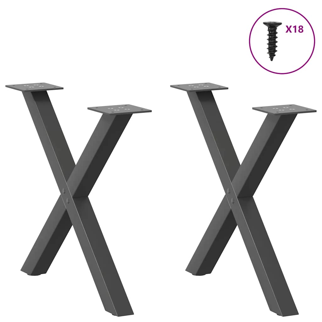 Gambe per Tavolino da Caffè forma X 2 pz 60x(42-43)