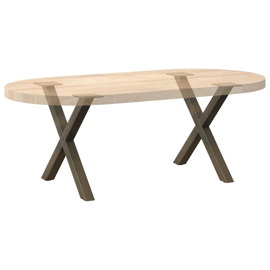 Gambe per Tavolino da Caffè forma X 2 pz Naturale 50x(42-43) cm