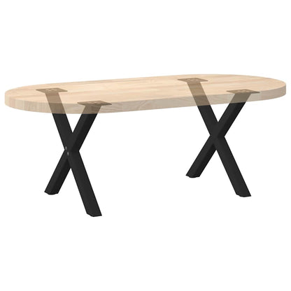 Gambe per Tavolino da Caffè a Forma di X 2 pz Nere 60x(42-43) cm Acciaio