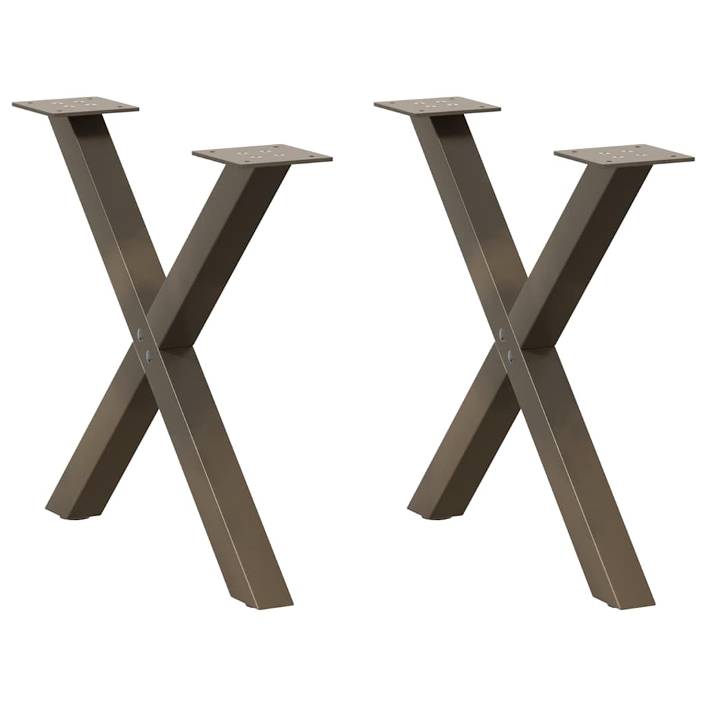 Gambe per Tavolino da Caffè forma X 2 pz Naturale 60x(42-43) cm