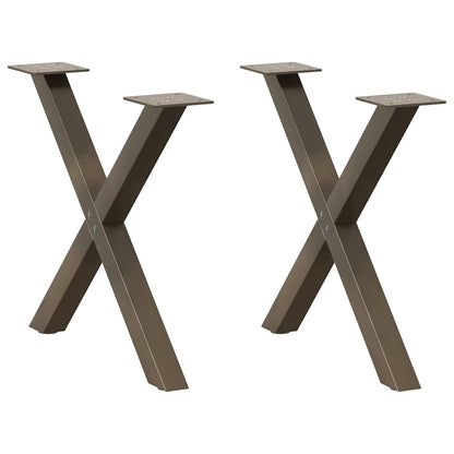 Gambe per Tavolino da Caffè forma X 2 pz Naturale 60x(42-43) cm