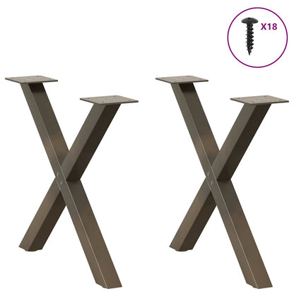 Gambe per Tavolino da Caffè forma X 2 pz Naturale 60x(42-43) cm