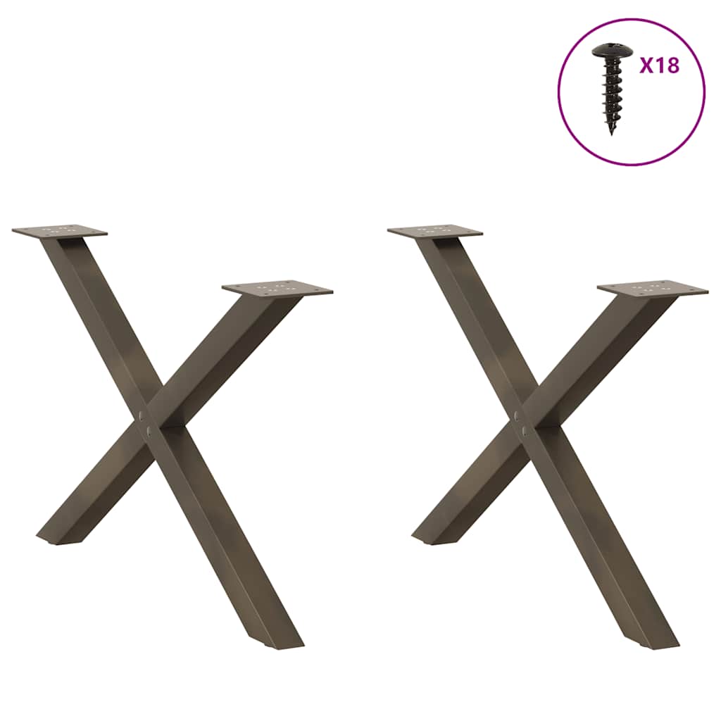 Gambe per Tavolino da Caffè forma X 2 pz Naturale 70x(42-43) cm