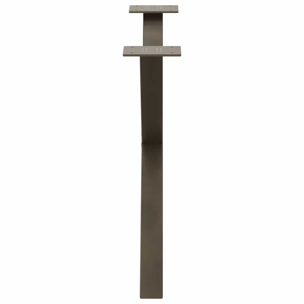 Gambe per Tavolino da Caffè a Forma di X 2 pz Acciaio Naturale 70x(42-43) cm Acciaio