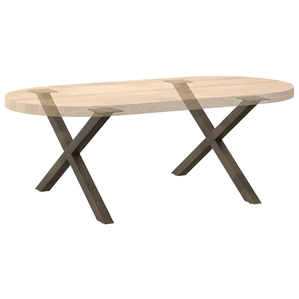 Gambe per Tavolino da Caffè forma X 2 pz Naturale 70x(42-43) cm