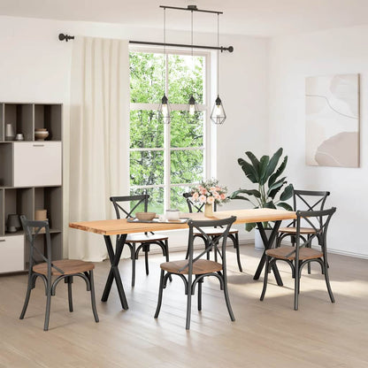 Gambe per tavolo da pranzo a forma di X 2 pz nere 90x(72-73)