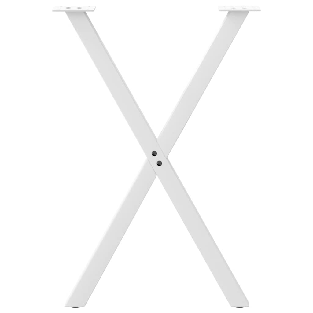 Gambe per tavolo da pranzo forma X 2 pz bianche 50x(72-73) cm