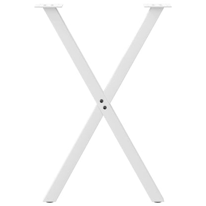 Gambe per tavolo da pranzo forma X 2 pz bianche 50x(72-73) cm