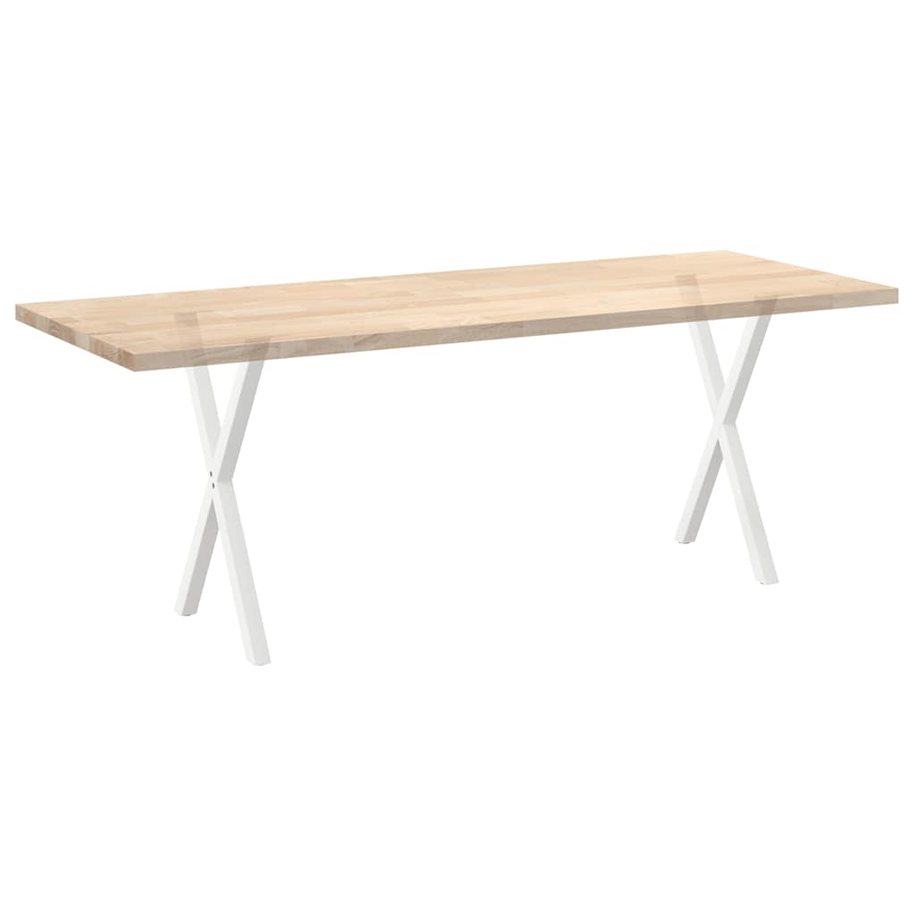 Gambe per tavolo da pranzo forma X 2 pz bianche 50x(72-73) cm
