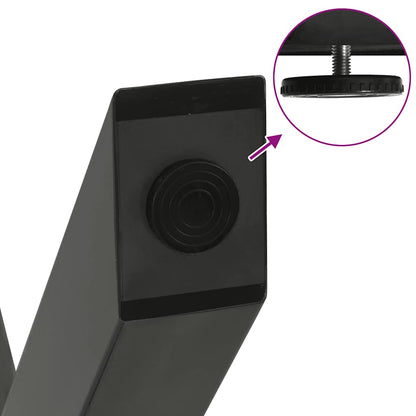 Gambe per tavolo da pranzo a forma di X 2 pz Antracite 50x(72-73) cm Acciaio