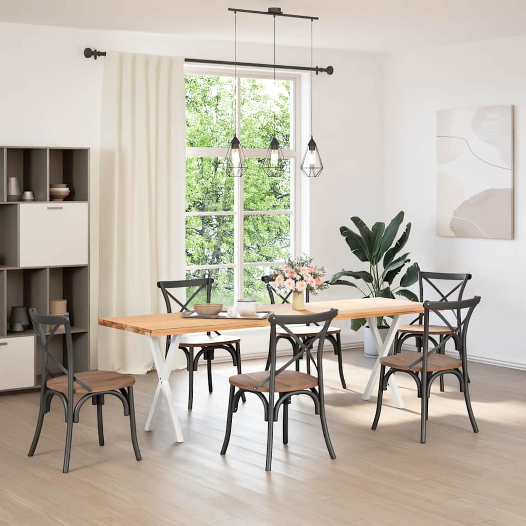 Gambe per tavolo da pranzo a forma di X 2 pz bianche 57x(72-73) cm in acciaio