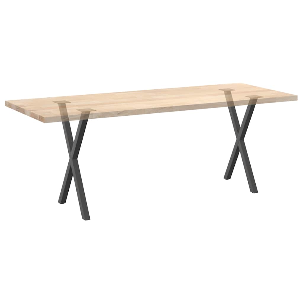 Gambe per tavolo da pranzo forma X 2 pz Antracite 57x(72-73) cm